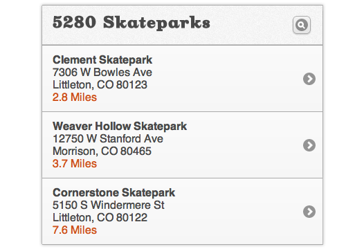 Skatepark list Skatepark list